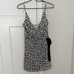 Peach Love California Black and White Floral Mini Dress